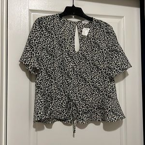 NWT Mittoshop SS Animal Print Top